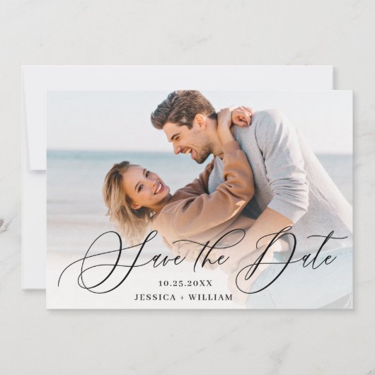 Gewoon Elegant Wedding PHOTO Save The Date (Voorkant)