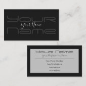 Gewoon elegant zwart en grijs schoon visitekaartje (Voorkant / Achterkant)