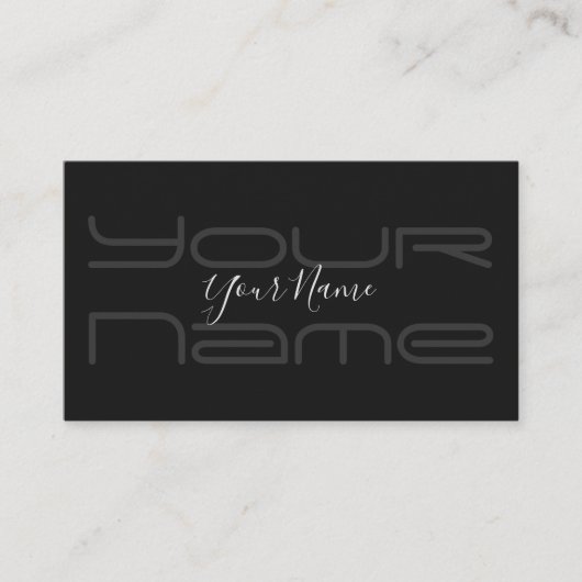 Gewoon elegant zwart en grijs schoon visitekaartje (Voorkant)