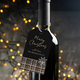 Gewoon Elegant Zwart & Tan Plaid Gift Label Cadeaulabel