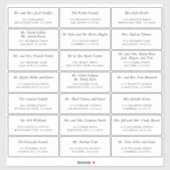 Gewoon elegante aangepaste bruiloft gast Adresetik Sticker (Vel)