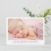 Gewoon elegante baby meisje foto collage geboorte aankondiging (Staand voorkant)