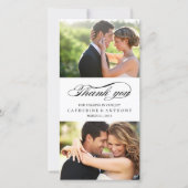 Gewoon elegante bruiloft Dank u - Wit Bedankkaart (Voorkant)