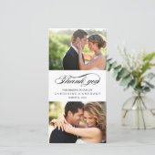 Gewoon elegante bruiloft Dank u - Wit Bedankkaart (Staand voorkant)