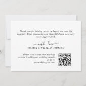 Gewoon elegante bruiloft eenvoudige foto bedankkaart (Achterkant)