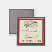 Gewoon elegante bruiloft gunst magneet: cranberry magneet (Voorkant / Achterkant)