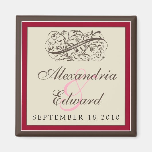 Gewoon elegante bruiloft gunst magneet: cranberry magneet (Voorkant)