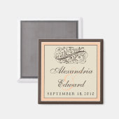 Gewoon elegante bruiloft gunst magneet: perzik magneet (Voorkant / Achterkant)