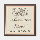 Gewoon elegante bruiloft gunst magneet: perzik magneet (Voorkant)