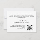 Gewoon elegante bruiloft harten eenvoudige foto bedankkaart (Achterkant)