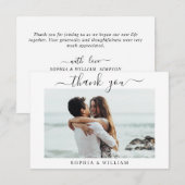 Gewoon elegante bruiloft harten eenvoudige foto bedankkaart (Voorkant / Achterkant)