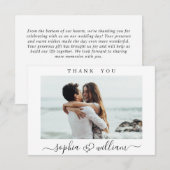 Gewoon elegante bruiloft harten eenvoudige foto bedankkaart (Voorkant / Achterkant)