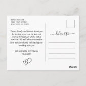 Gewoon elegante bruiloft harten foto dank u briefkaart (Achterkant)