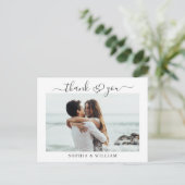 Gewoon elegante bruiloft harten foto dank u briefkaart (Staand voorkant)