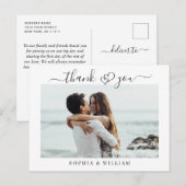 Gewoon elegante bruiloft harten foto dank u briefkaart (Voorkant / Achterkant)