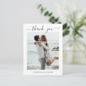 Gewoon elegante bruiloft harten foto dank u briefkaart (Staand voorkant)