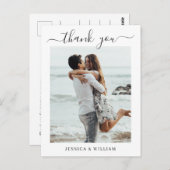 Gewoon elegante bruiloft harten foto dank u briefkaart (Voorkant / Achterkant)