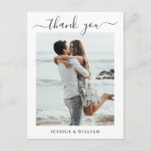 Gewoon elegante bruiloft harten foto dank u briefkaart (Voorkant)