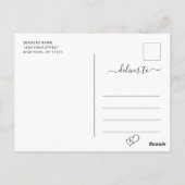 Gewoon elegante bruiloft harten opslaan van de dat briefkaart (Achterkant)