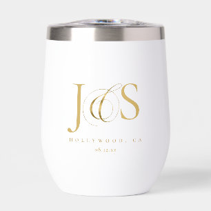 Gewoon Elegante Bruiloft Initialen Goud ID1022