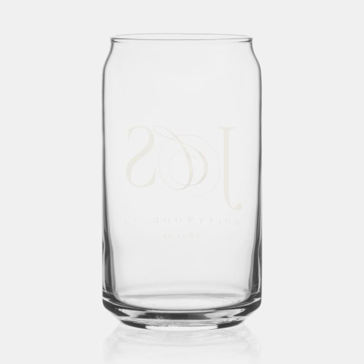 Gewoon Elegante Bruiloft Initialen Goud ID1022 Blikvorm Glas (Achterkant)