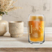 Gewoon Elegante Bruiloft Initialen Goud ID1022 Blikvorm Glas