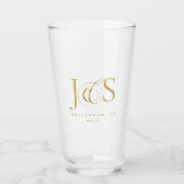 Gewoon Elegante Bruiloft Initialen Goud ID1022 Glas (Voorkant)
