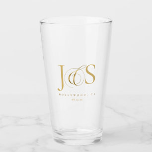 Gewoon Elegante Bruiloft Initialen Goud ID1022 Glas