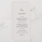 Gewoon elegante crème bruiloft menu (Voorkant / Achterkant)