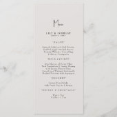 Gewoon elegante crème bruiloft menu (Voorkant)