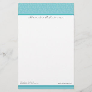 Gewoon Elegante Custom Designer Aqua Stationery Briefpapier