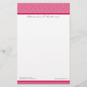 Gewoon Elegante Custom Designer Fuschia Stationery Briefpapier