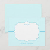 Gewoon elegante flat dank u kaart - Blauw (Voorkant / Achterkant)