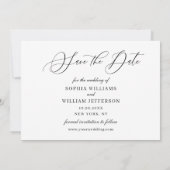 Gewoon elegante foto bruiloft 3 FOTO Eenvoudig Mod Save The Date (Achterkant)