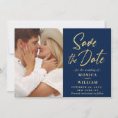 Gewoon elegante foto bruiloft eenvoudig modern save the date (Voorkant)