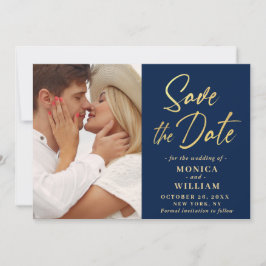 Gewoon elegante foto bruiloft eenvoudig modern save the date
