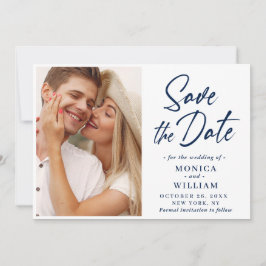 Gewoon elegante foto bruiloft eenvoudig modern save the date