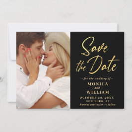 Gewoon elegante foto bruiloft eenvoudig modern save the date