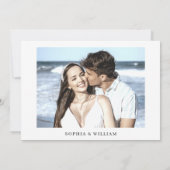 Gewoon elegante foto bruiloft hart eenvoudig moder save the date (Achterkant)