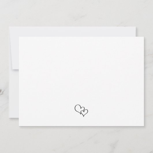 Gewoon elegante foto bruiloft harten eenvoudig save the date (Achterkant)