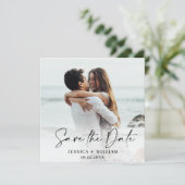 Gewoon elegante foto Eenvoudige moderne elegante b Save The Date (Staand voorkant)
