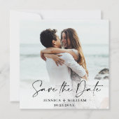 Gewoon elegante foto Eenvoudige moderne elegante b Save The Date (Voorkant)