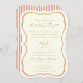 Gewoon elegante gouden en roze strepen kaart (Voorkant / Achterkant)