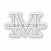 Gewoon elegante grijze persoonlijke aangepaste mon sticker (Voorkant)