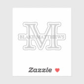 Gewoon elegante grijze persoonlijke aangepaste mon sticker (Vel)