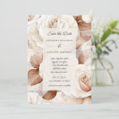 Gewoon elegante ivoor & roest Rozen bruiloft Save The Date (Staand voorkant)