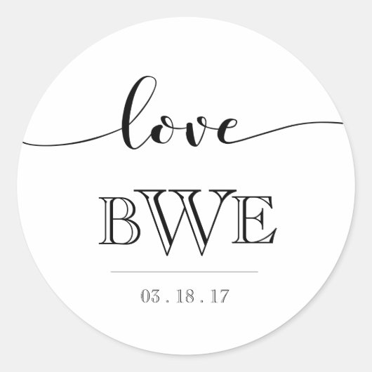 Gewoon elegante kalligrafie bruiloft Sticker (Voorkant)