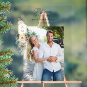 Gewoon Elegante Kerst Bloemen Monogram Welkom Acryl Bord