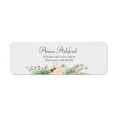 Gewoon elegante kerstbloem etiket (Voorkant)