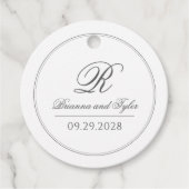 Gewoon elegante klassieke bruiloft monogram bedankjes labels (Voorkant)